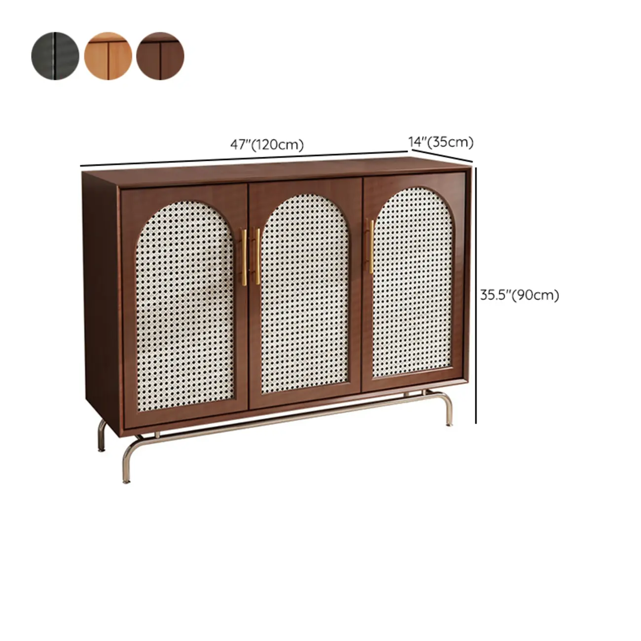 Modern Black Wood Woven Front Storage Cabinet for Living Room Image - 23 | homeyfad