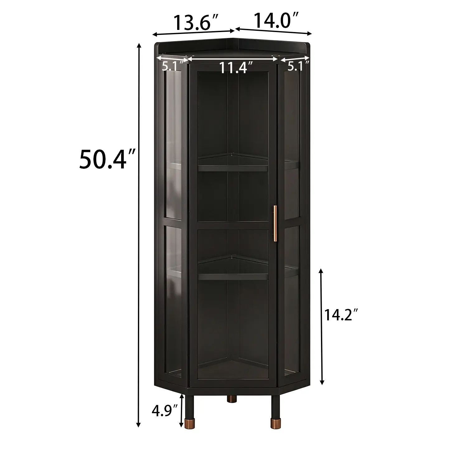 Modern Black Bamboo Corner Wine Cabinet with Acrylic Doors Image - 11 #size | homeyfad