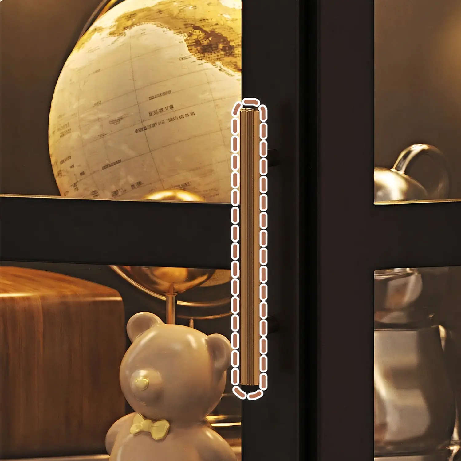 Modern Black Bamboo Corner Wine Cabinet with Acrylic Doors Image - 9 | homeyfad