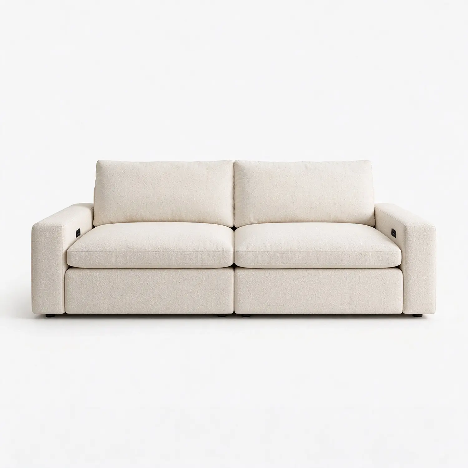 Modern Beige Linen Power Reclining Sofa with Adjustable Footrests Image - 12 | homeyfad