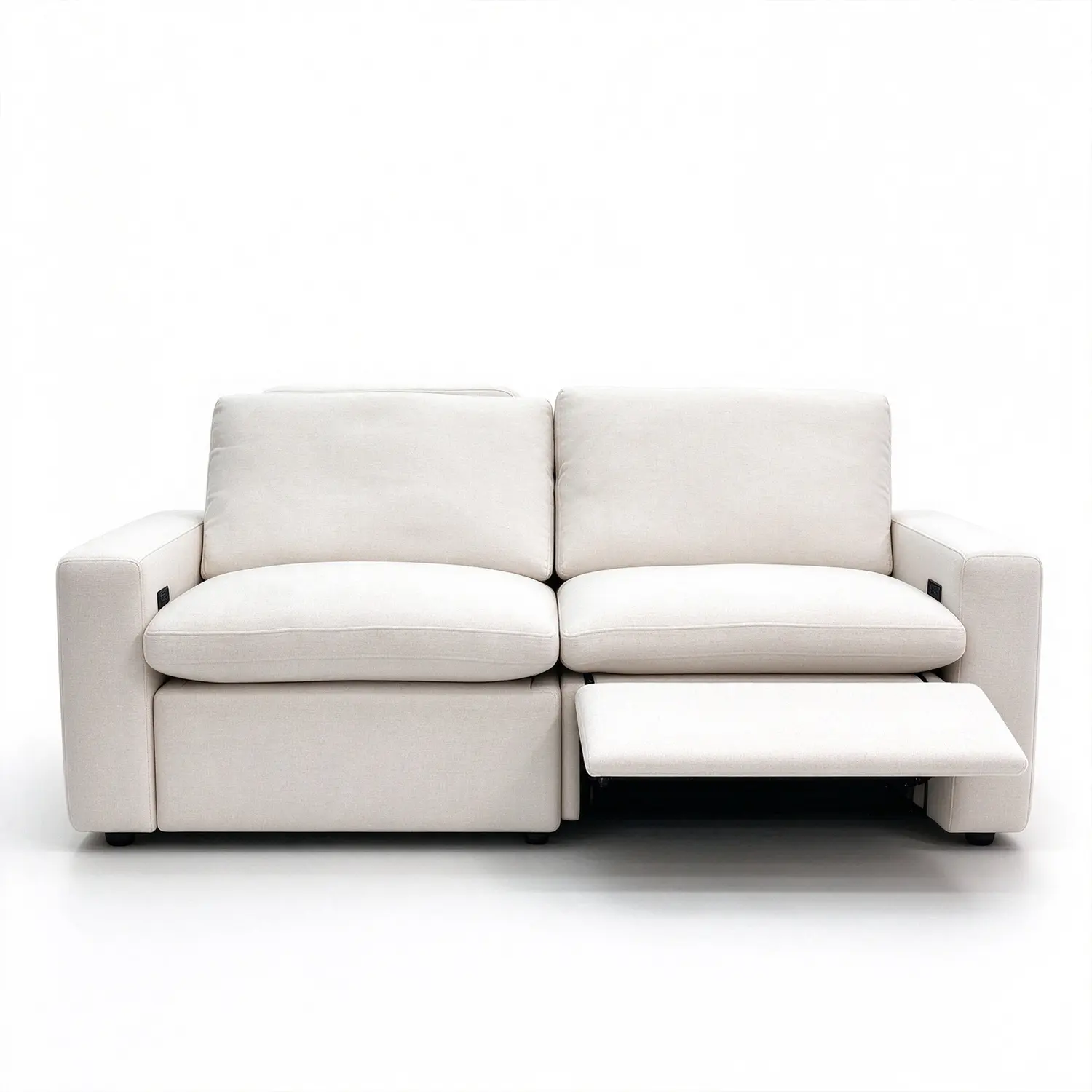 Modern Beige Linen Power Reclining Sofa with Adjustable Footrests Image - 11 | homeyfad