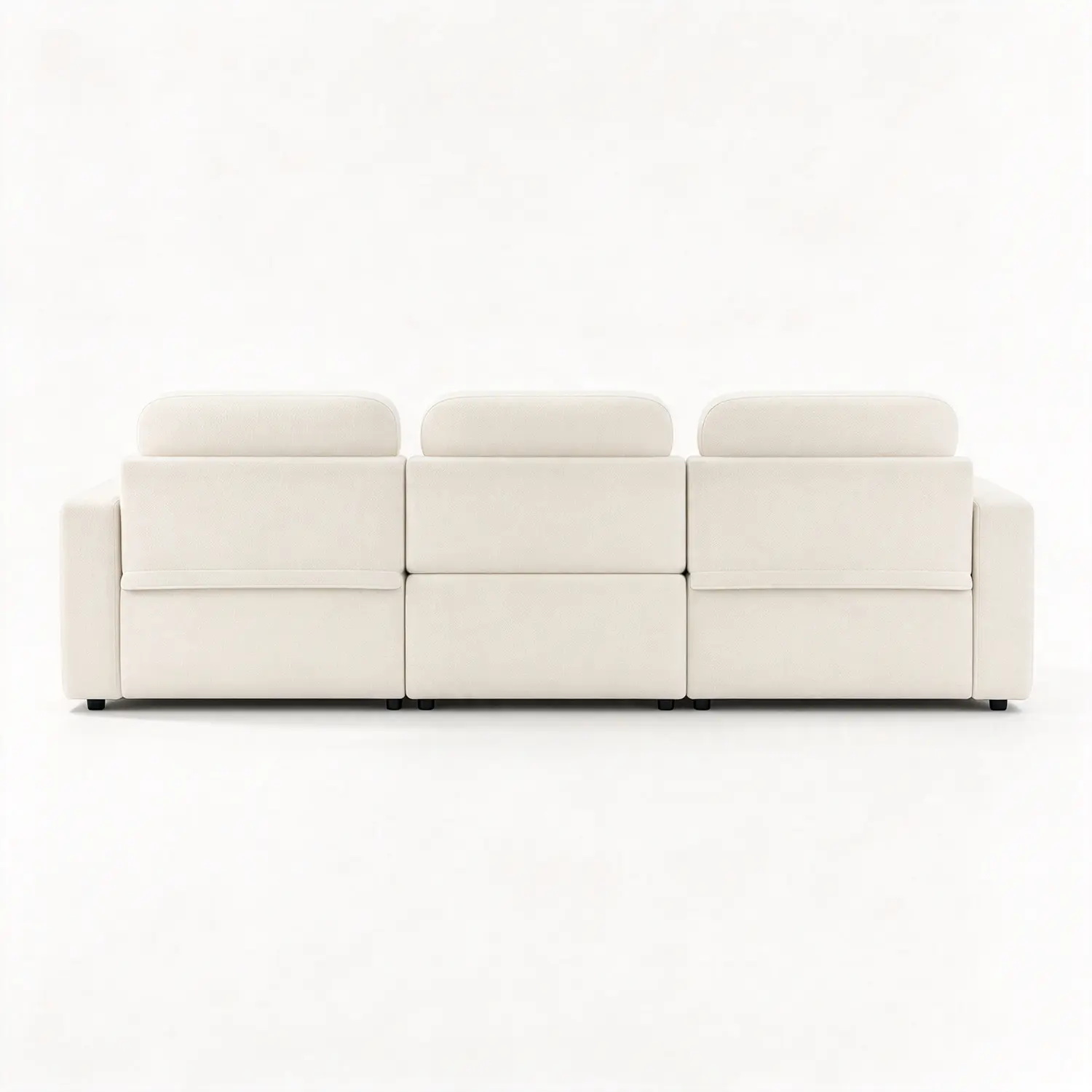 Modern Beige Linen Power Reclining Sofa with Adjustable Footrests Image - 15 | homeyfad