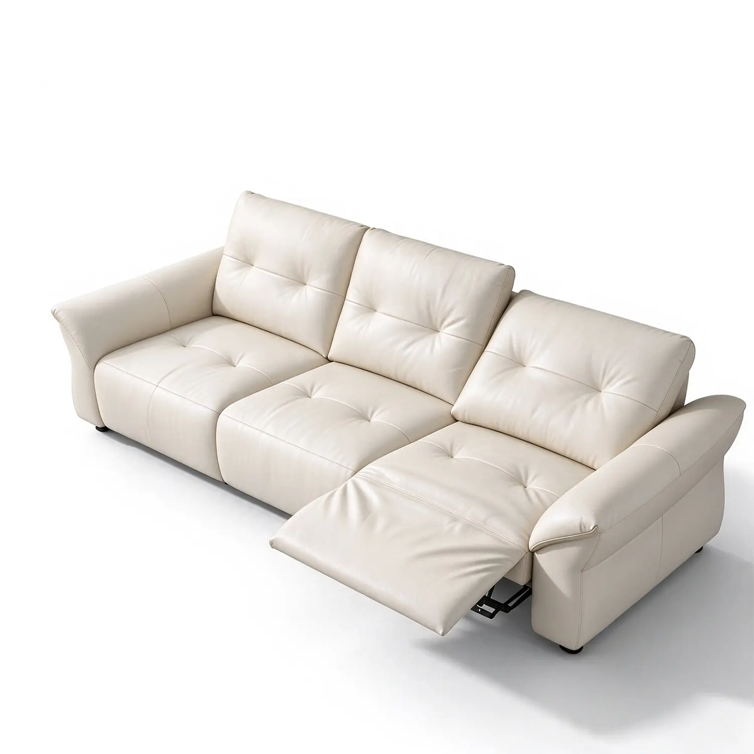 Modern Luxury Top-Grain Leather Tufted Power Reclining Sofa Image - 33 | homeyfad