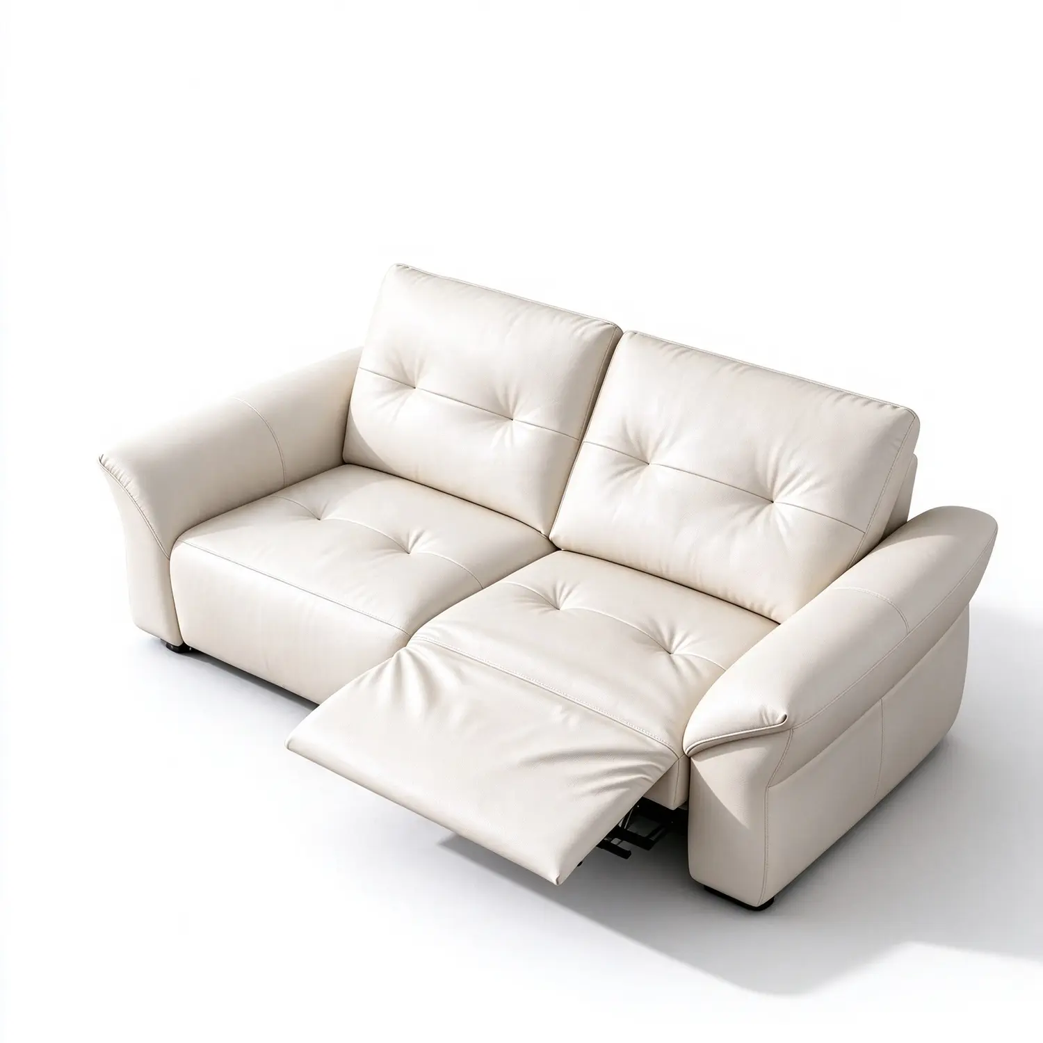 Modern Luxury Top-Grain Leather Tufted Power Reclining Sofa Image - 32 | homeyfad