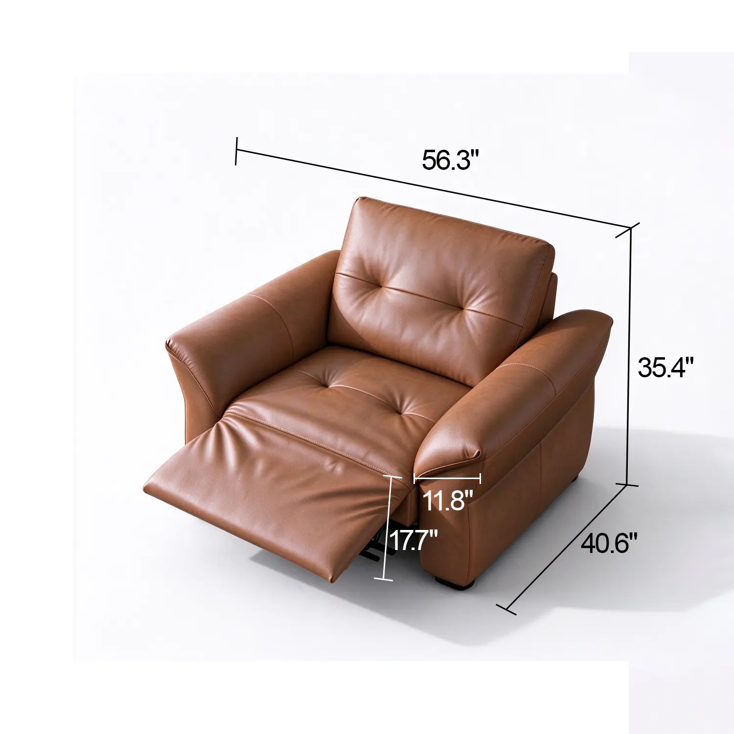 Modern Luxury Top-Grain Leather Tufted Power Reclining Sofa Image - 39 | homeyfad