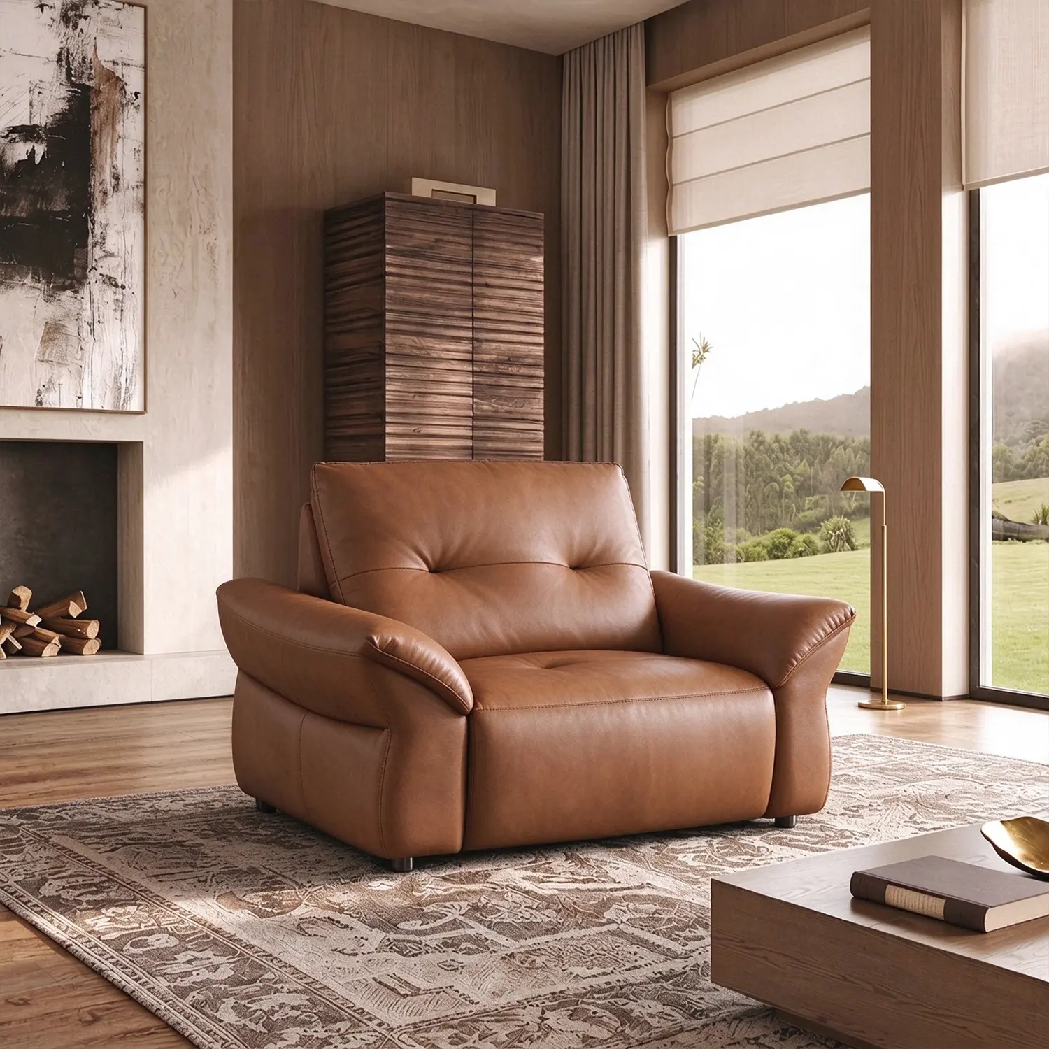 Modern Luxury Top-Grain Leather Tufted Power Reclining Sofa Image - 19 | homeyfad