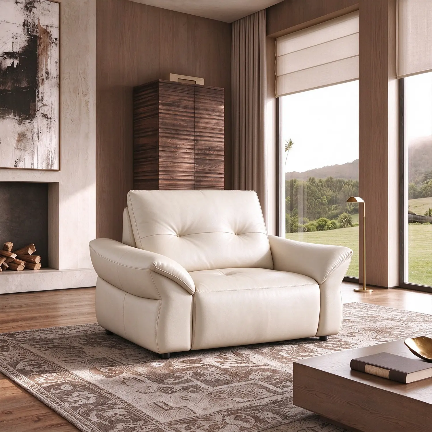 Modern Luxury Top-Grain Leather Tufted Power Reclining Sofa Image - 27 | homeyfad