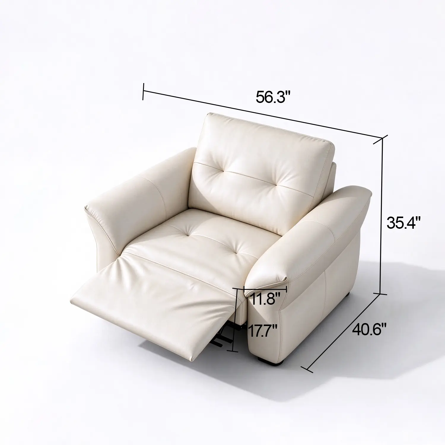 Modern Luxury Top-Grain Leather Tufted Power Reclining Sofa Image - 36 #size | homeyfad