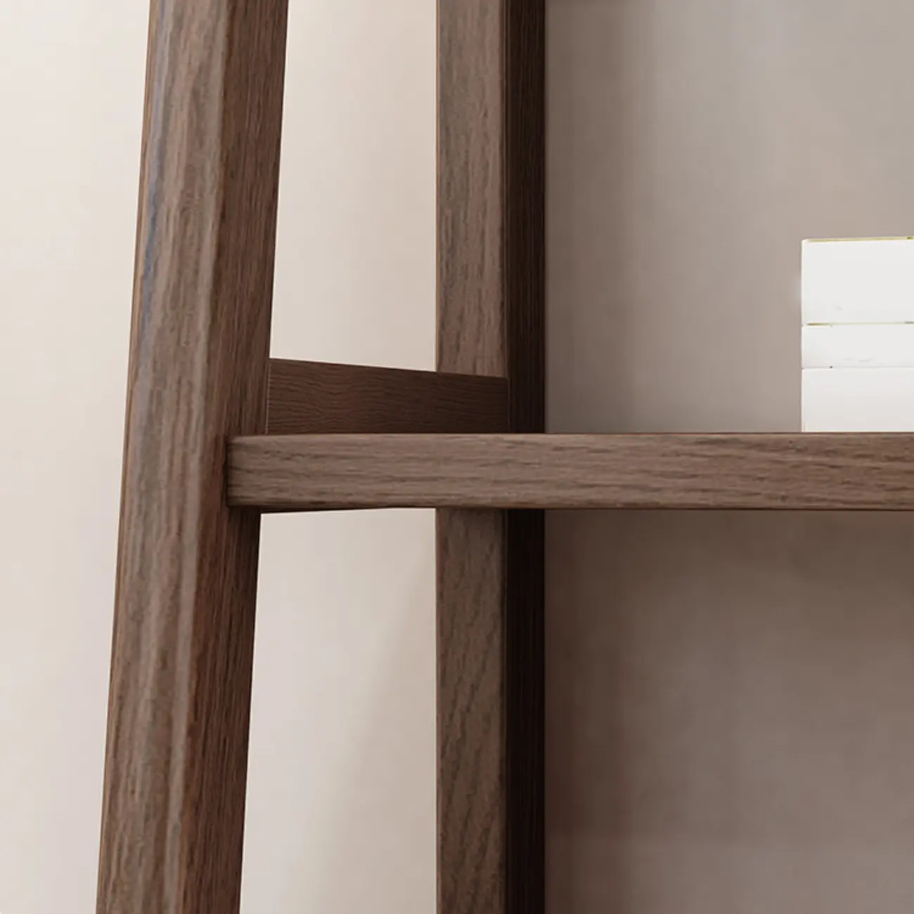 5-Tier Walnut Wooden Open Ladder Bookshelf Image - 14 | homeyfad