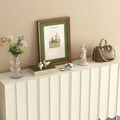 Modern Large beige Wooden Adjustable Entryway Shoe Cabinet Image - 9