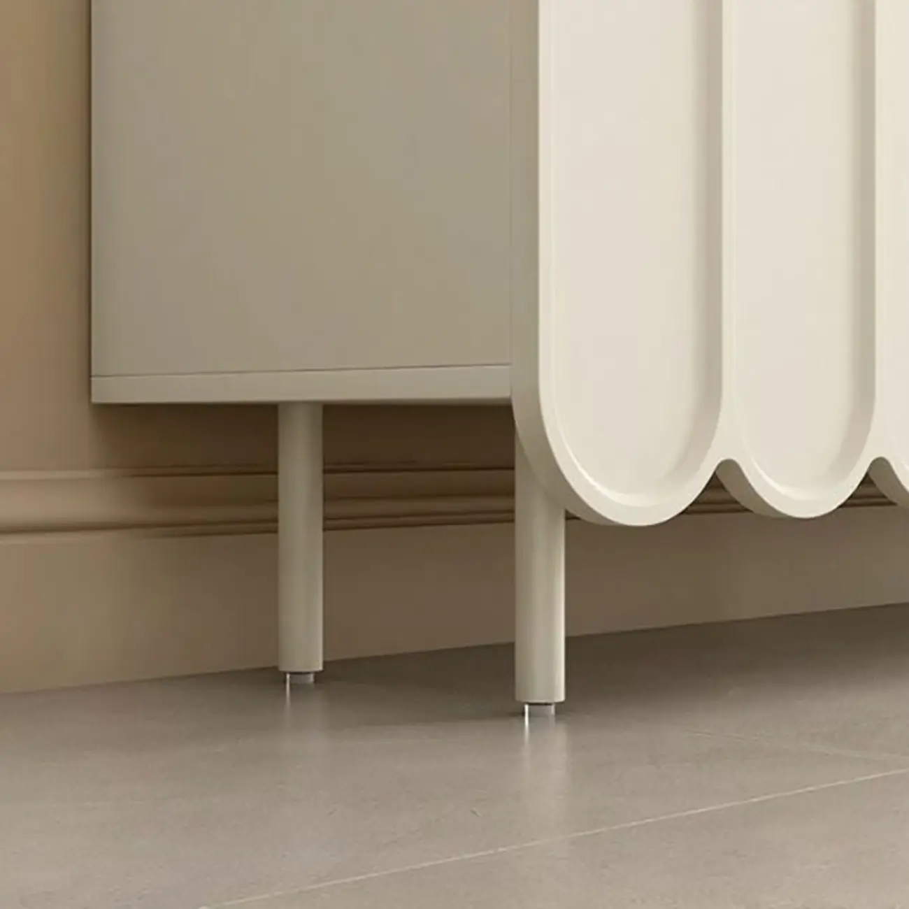 Modern Large beige Wooden Adjustable Entryway Shoe Cabinet Image - 10 | homeyfad