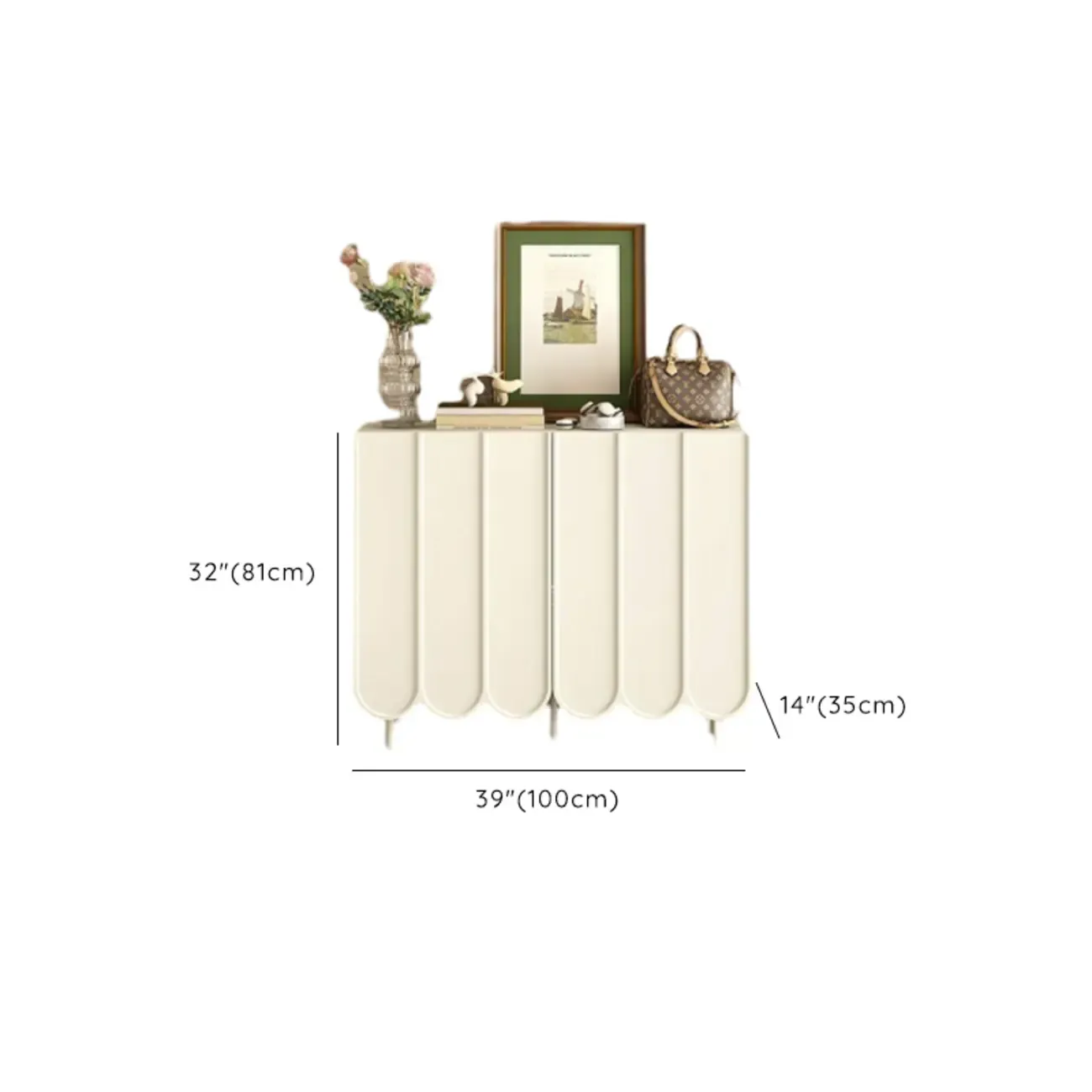 Modern Large beige Wooden Adjustable Entryway Shoe Cabinet Image - 12