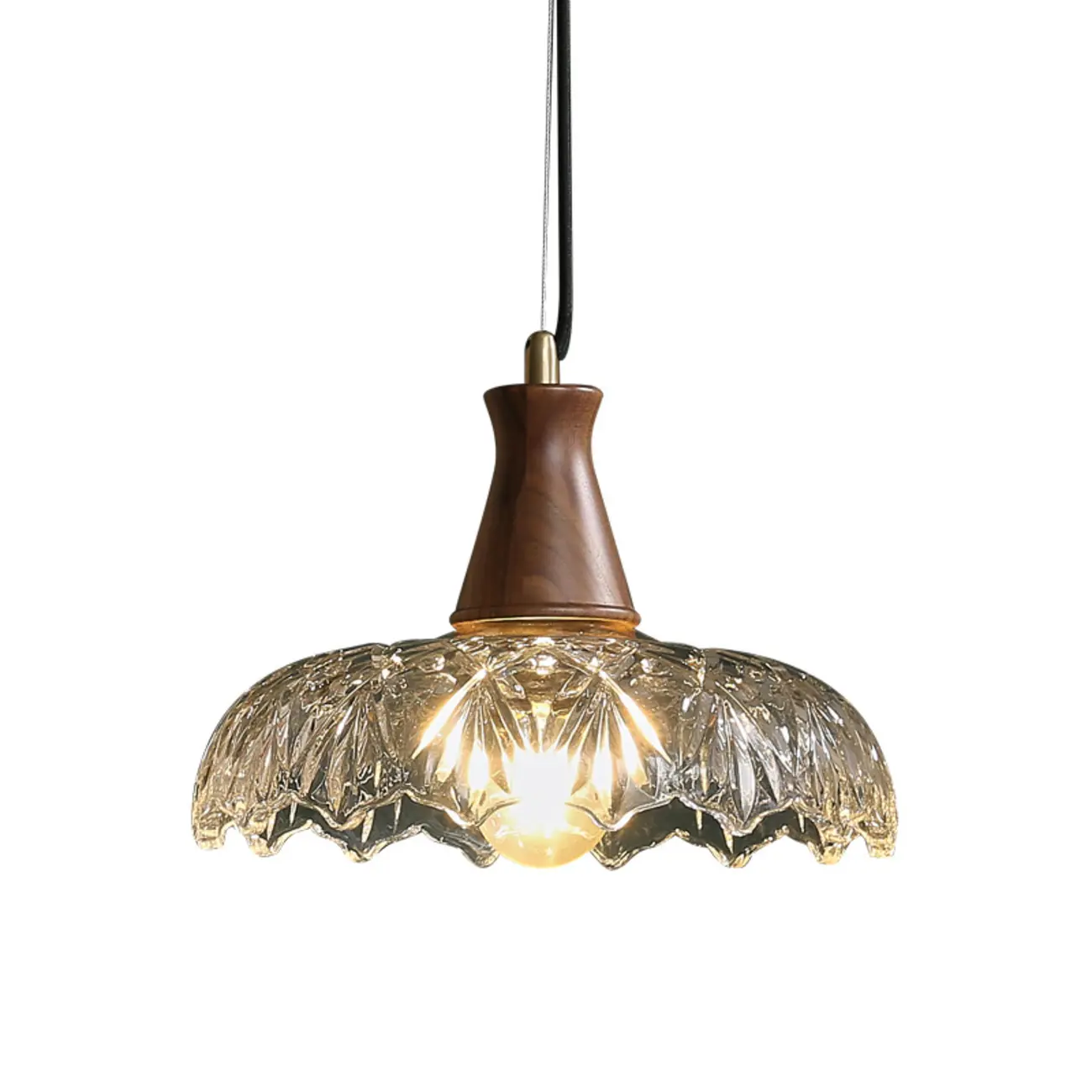 Adjustable Glass and Wood Kitchen Pendant Light for Living Room  Image - 3 | homeyfad