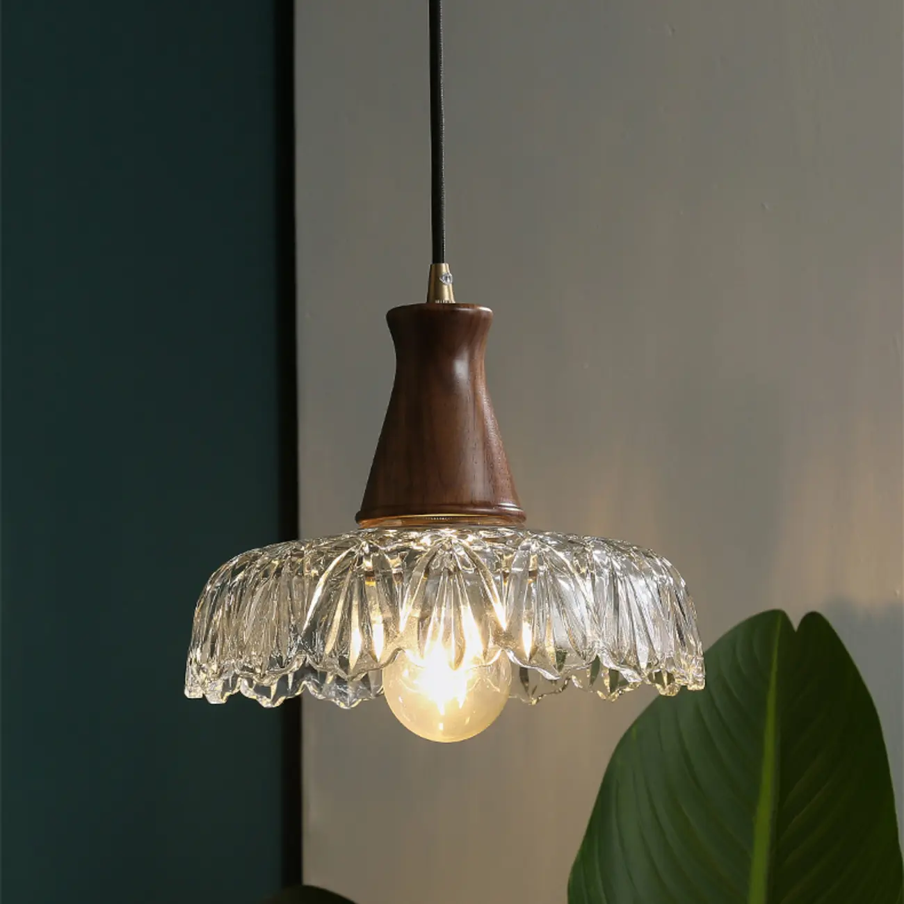 Adjustable Glass and Wood Kitchen Pendant Light for Living Room  Image - 6 | homeyfad