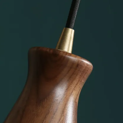 Adjustable Glass and Wood Kitchen Pendant Light for Living Room  Image - 8