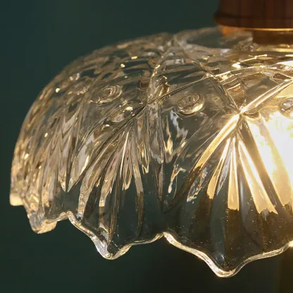 Adjustable Glass and Wood Kitchen Pendant Light for Living Room  Image - 10