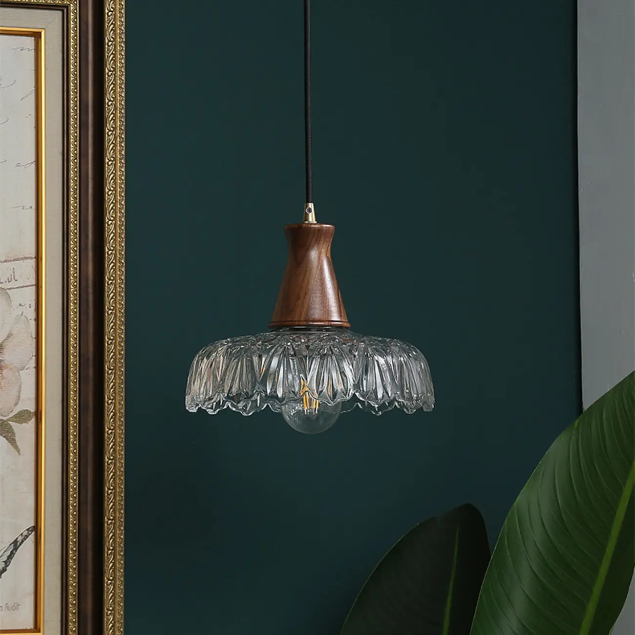 Adjustable Glass and Wood Kitchen Pendant Light for Living Room  Image - 12 | homeyfad