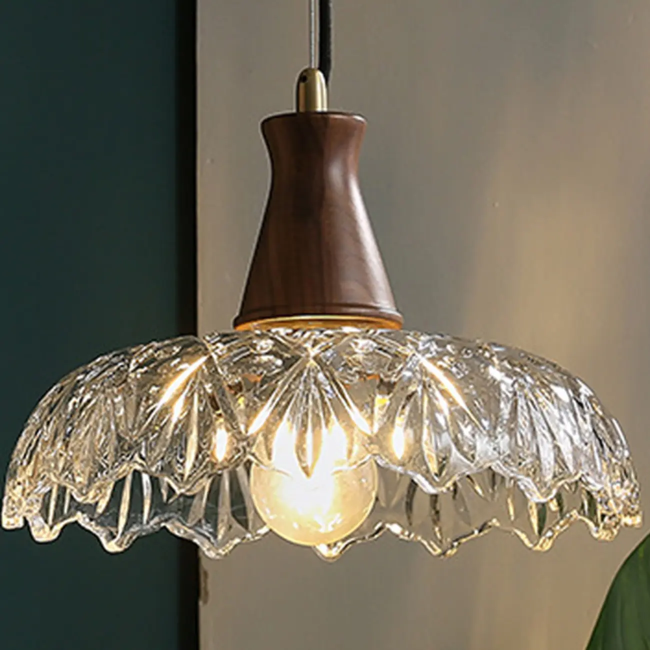 Adjustable Glass and Wood Kitchen Pendant Light for Living Room  Image - 13 | homeyfad