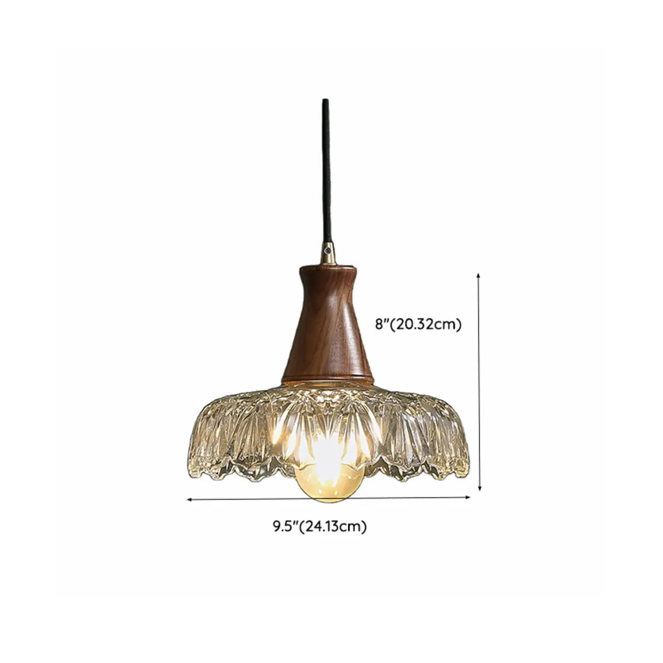 Adjustable Glass and Wood Kitchen Pendant Light for Living Room  #size | homeyfad