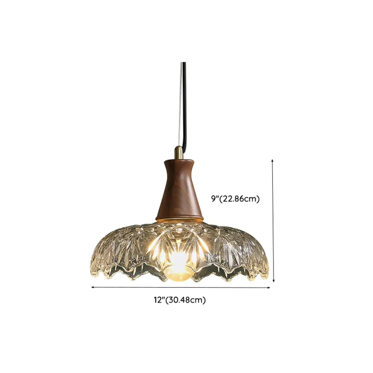 Adjustable Glass and Wood Kitchen Pendant Light for Living Room  Image - 15