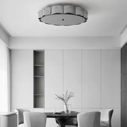 Modern Glass Semi Flush Ceiling Light for Bedroom Ambiance Image - 5