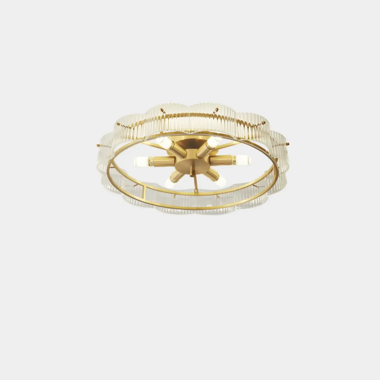 Modern Glass Semi Flush Ceiling Light for Bedroom Ambiance Image - 8