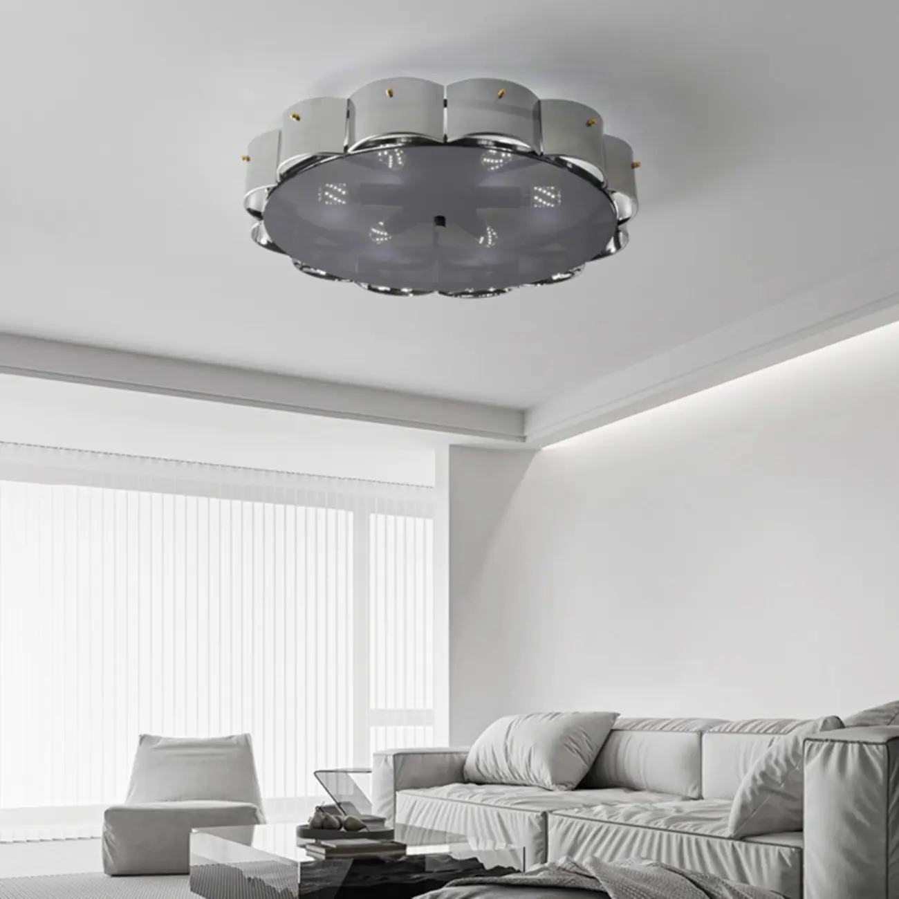 Modern Glass Semi Flush Ceiling Light for Bedroom Ambiance Image - 9 | homeyfad
