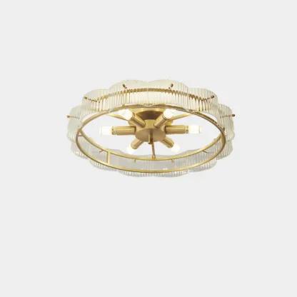 Modern Glass Semi Flush Ceiling Light for Bedroom Ambiance Image - 10