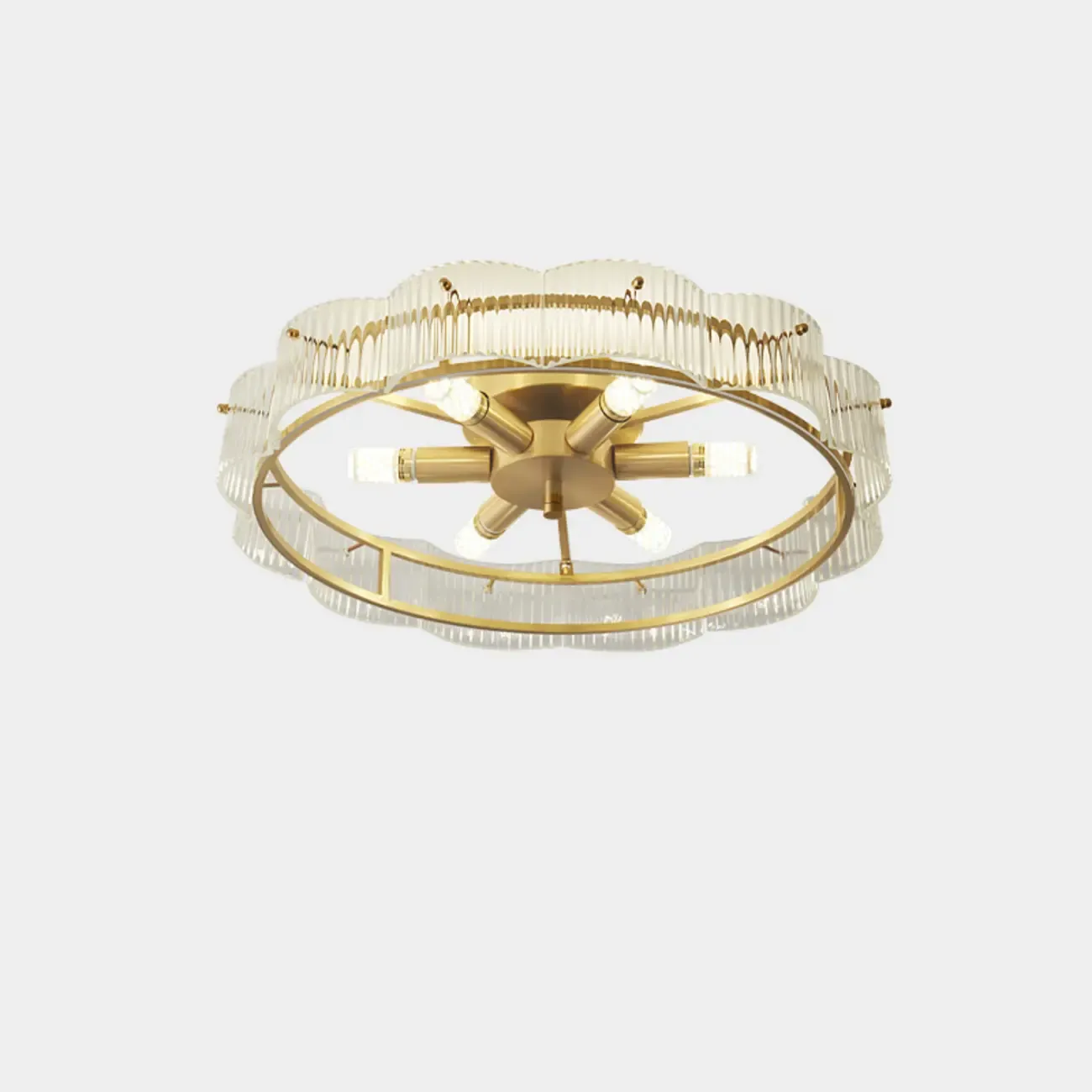 Modern Glass Semi Flush Ceiling Light for Bedroom Ambiance Image - 11