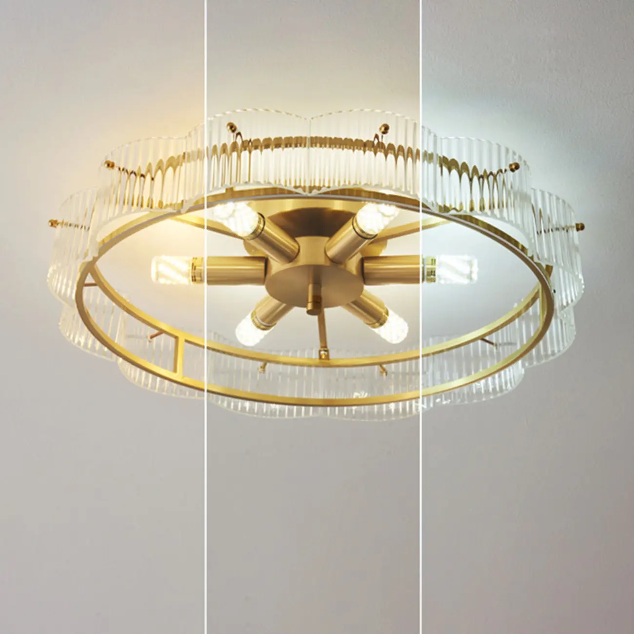 Modern Glass Semi Flush Ceiling Light for Bedroom Ambiance Image - 12 | homeyfad
