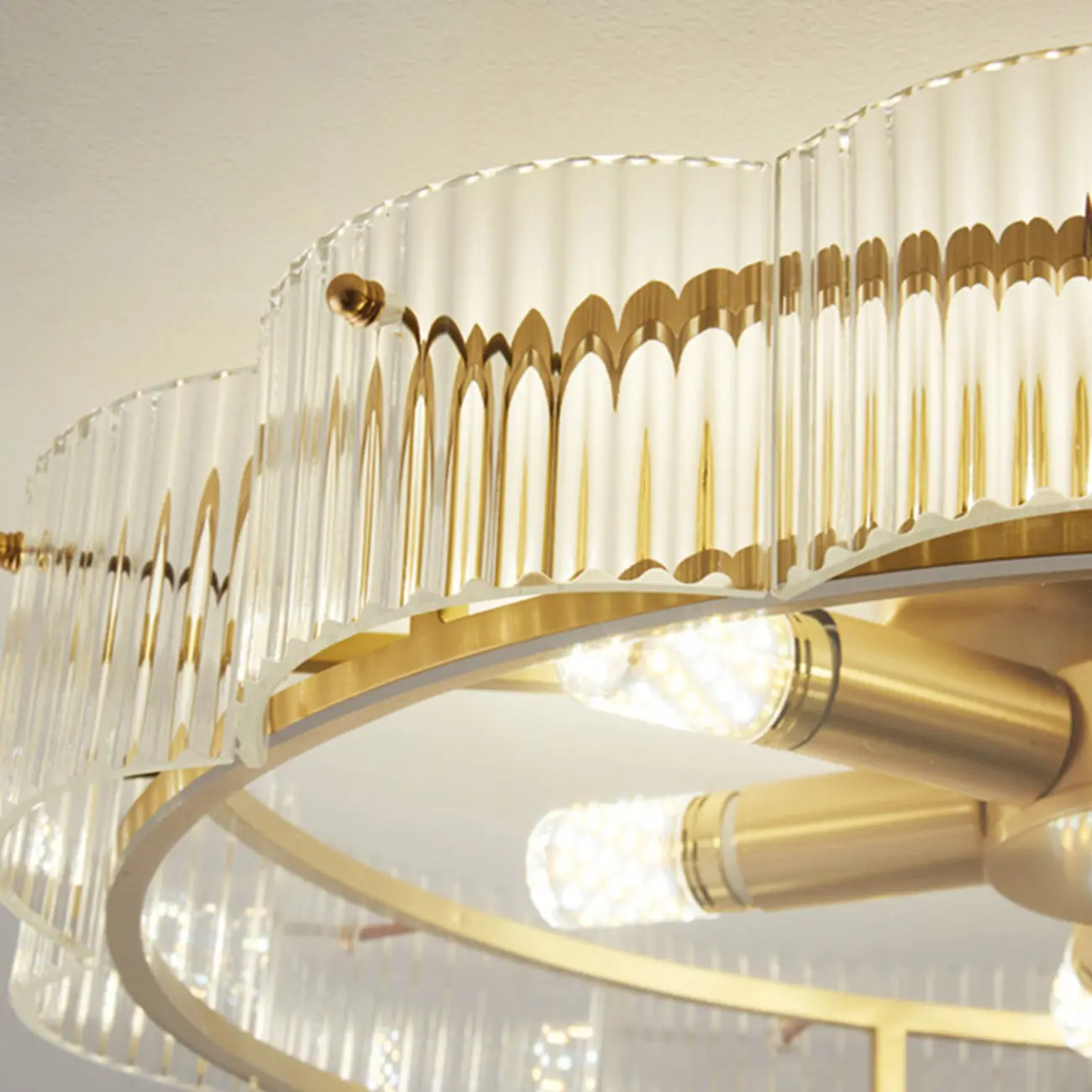 Modern Glass Semi Flush Ceiling Light for Bedroom Ambiance Image - 13 | homeyfad