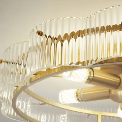 Modern Glass Semi Flush Ceiling Light for Bedroom Ambiance Image - 13