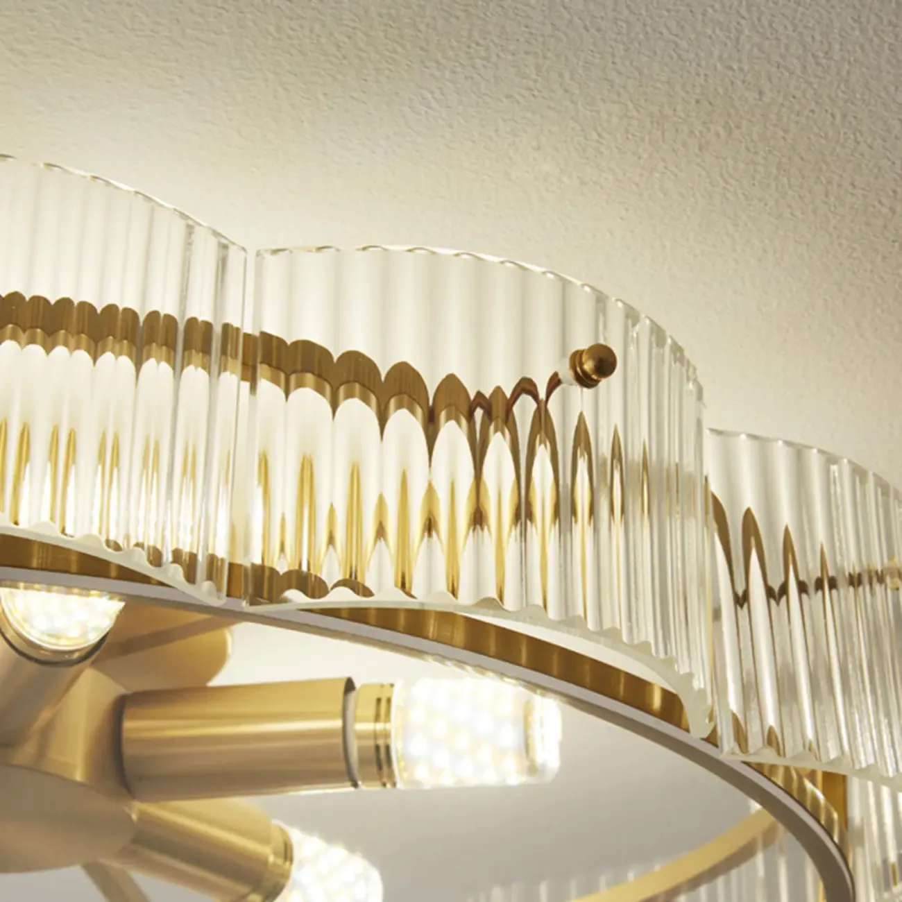 Modern Glass Semi Flush Ceiling Light for Bedroom Ambiance Image - 14