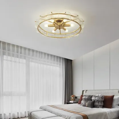Modern Glass Semi Flush Ceiling Light for Bedroom Ambiance Image - 17
