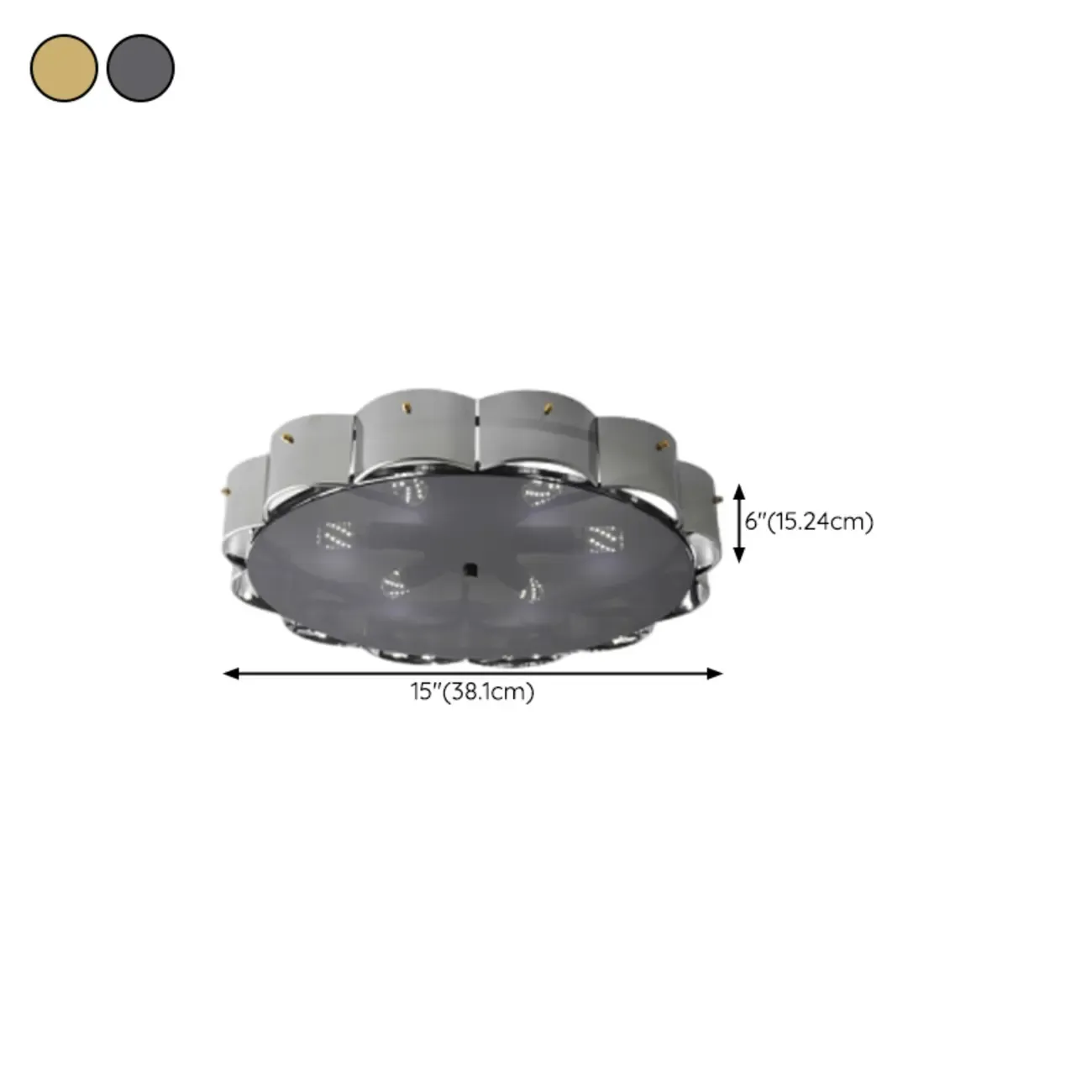 Modern Glass Semi Flush Ceiling Light for Bedroom Ambiance #size