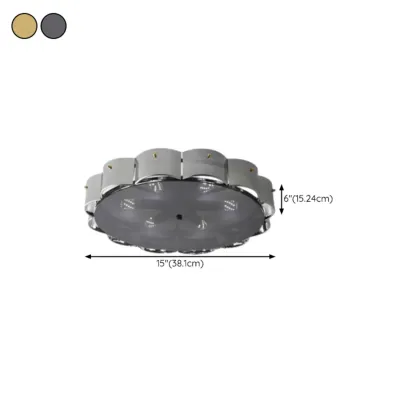 Modern Glass Semi Flush Ceiling Light for Bedroom Ambiance #size