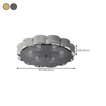 Modern Glass Semi Flush Ceiling Light for Bedroom Ambiance Image - 20