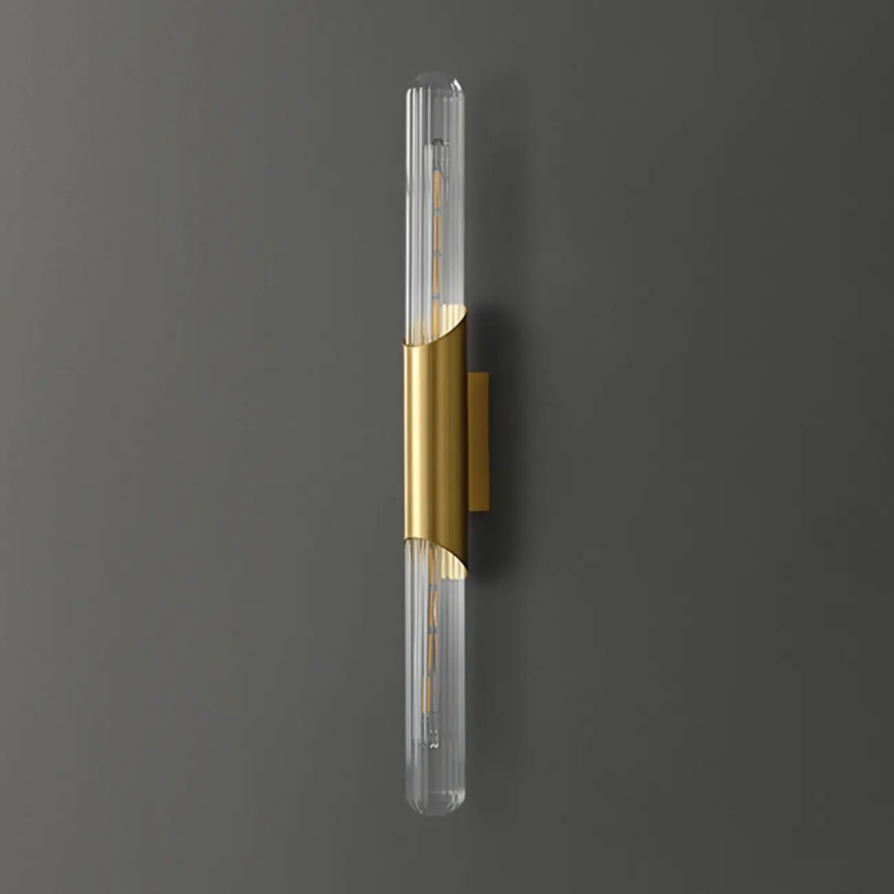 Simple Transparent Glass Vertical Wall Sconce Image - 9 | homeyfad