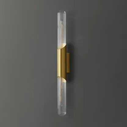 Simple Transparent Glass Vertical Wall Sconce Image - 9