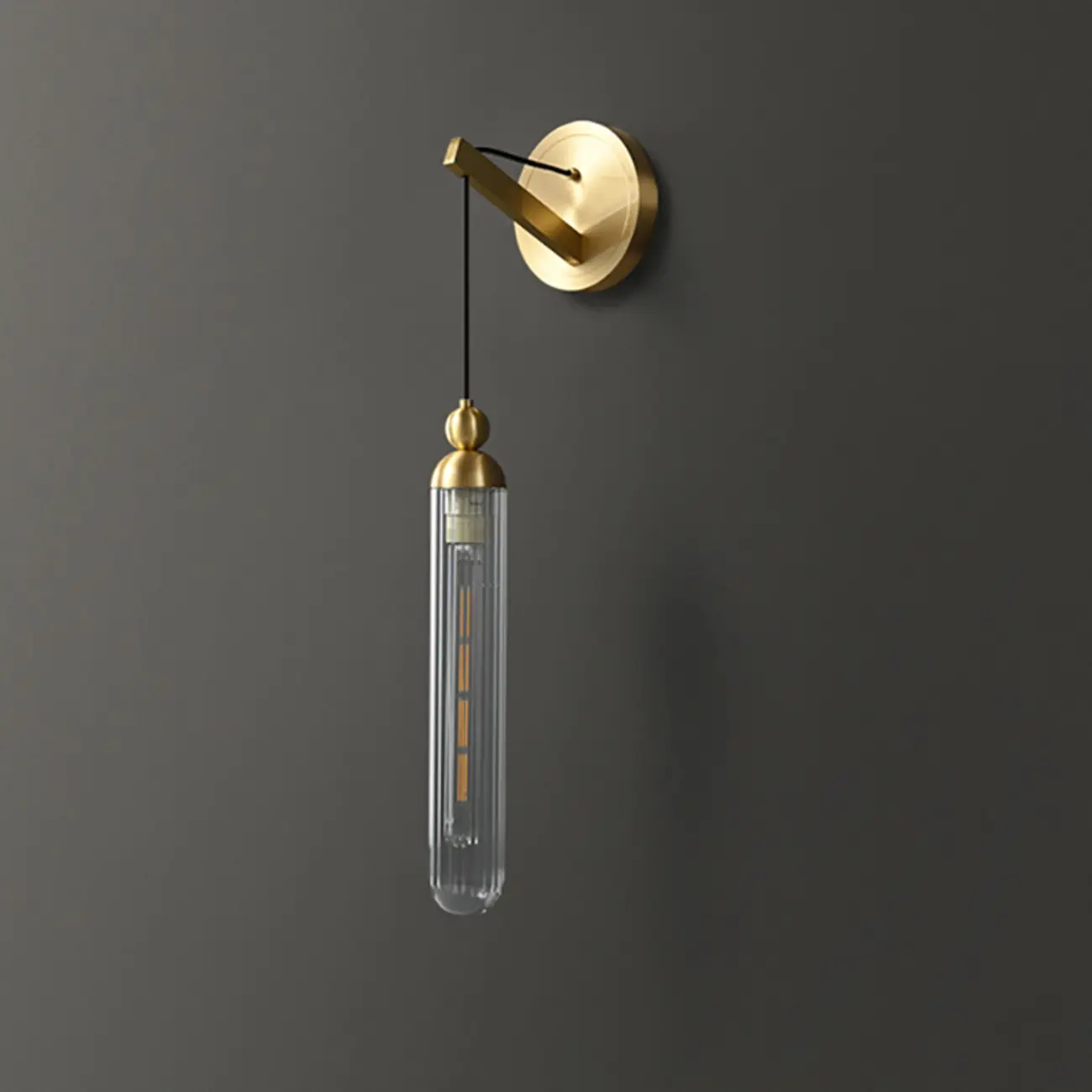 Simple Transparent Glass Vertical Wall Sconce Image - 10 | homeyfad