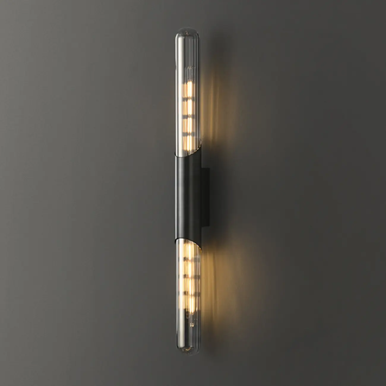 Simple Transparent Glass Vertical Wall Sconce Image - 11 | homeyfad