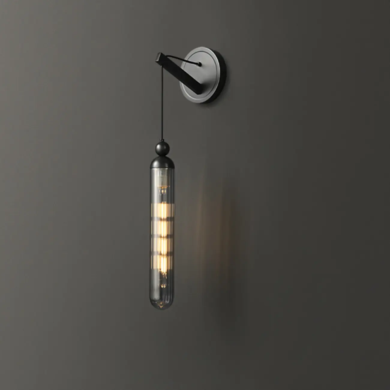 Simple Transparent Glass Vertical Wall Sconce Image - 13 | homeyfad