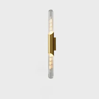 Simple Transparent Glass Vertical Wall Sconce Image - 16