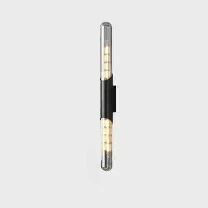 Simple Transparent Glass Vertical Wall Sconce Image - 17