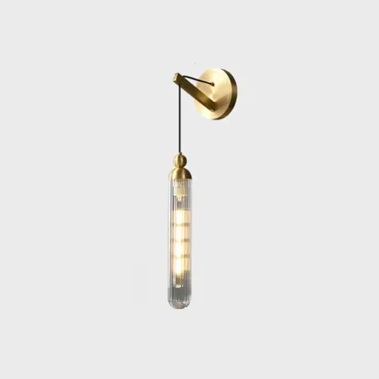 Simple Transparent Glass Vertical Wall Sconce Image - 18
