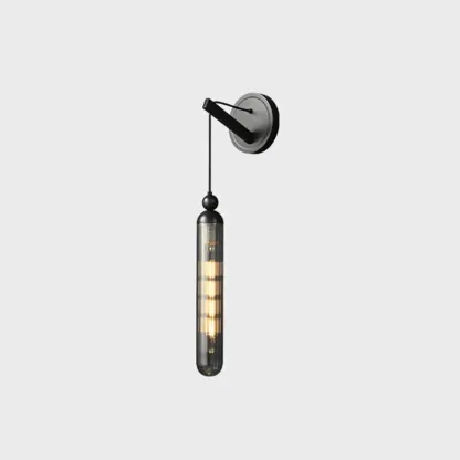 Simple Transparent Glass Vertical Wall Sconce Image - 19