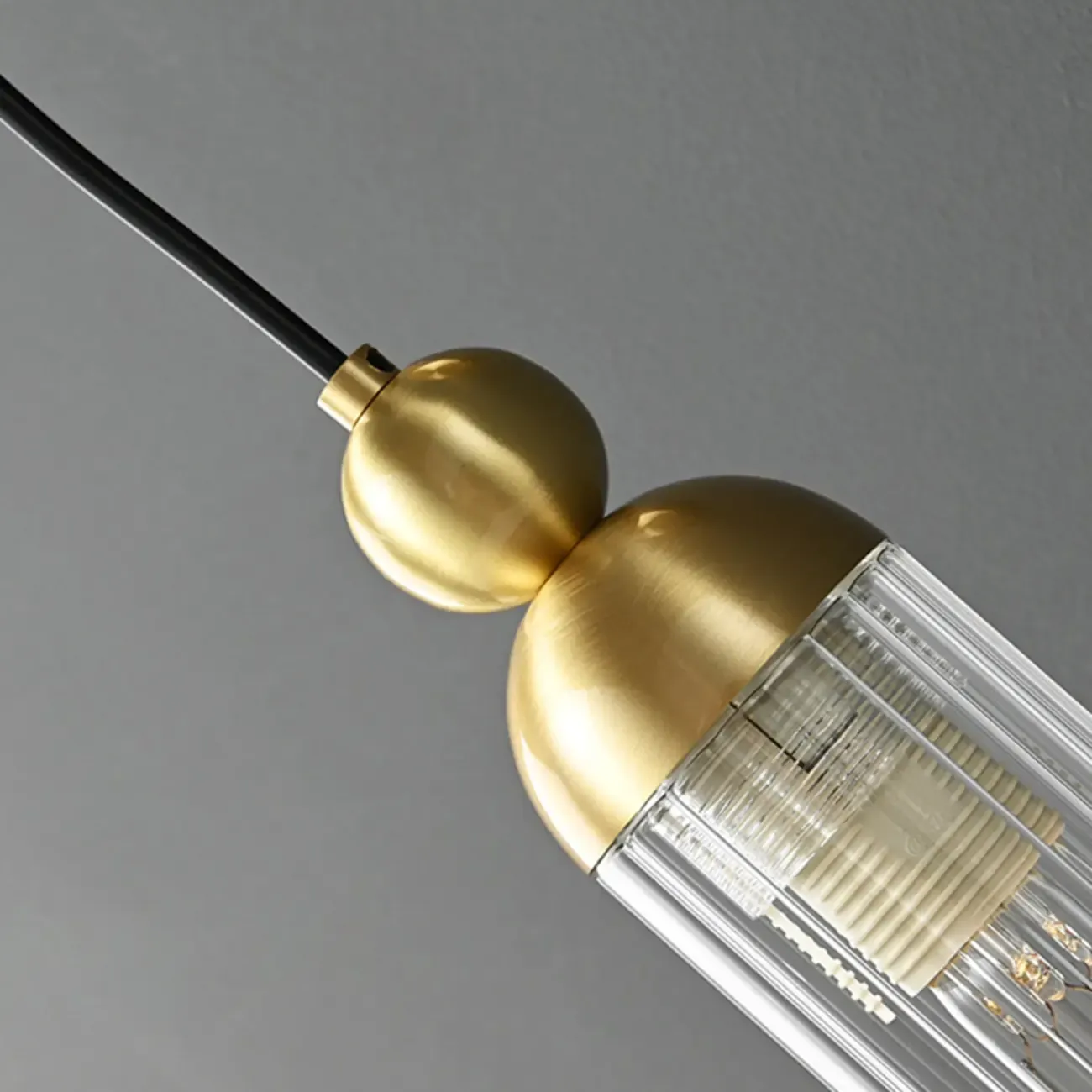 Simple Transparent Glass Vertical Wall Sconce Image - 21