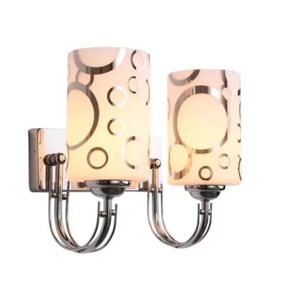 Modern Glass Chrome Cylinder Up-Light Wall Sconce Image - 7