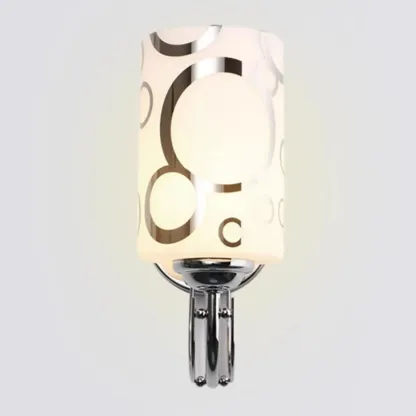 Modern Glass Chrome Cylinder Up-Light Wall Sconce Image - 5