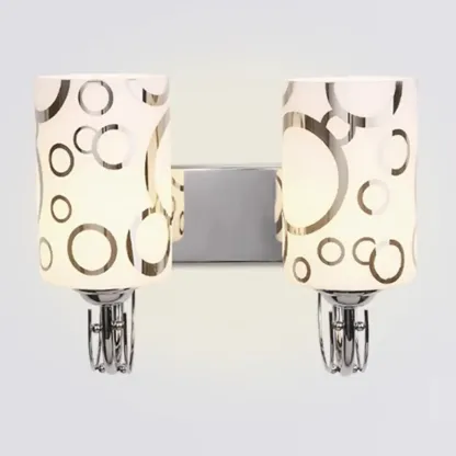 Modern Glass Chrome Cylinder Up-Light Wall Sconce Image - 6